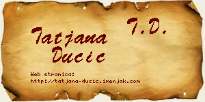 Tatjana Dučić vizit kartica